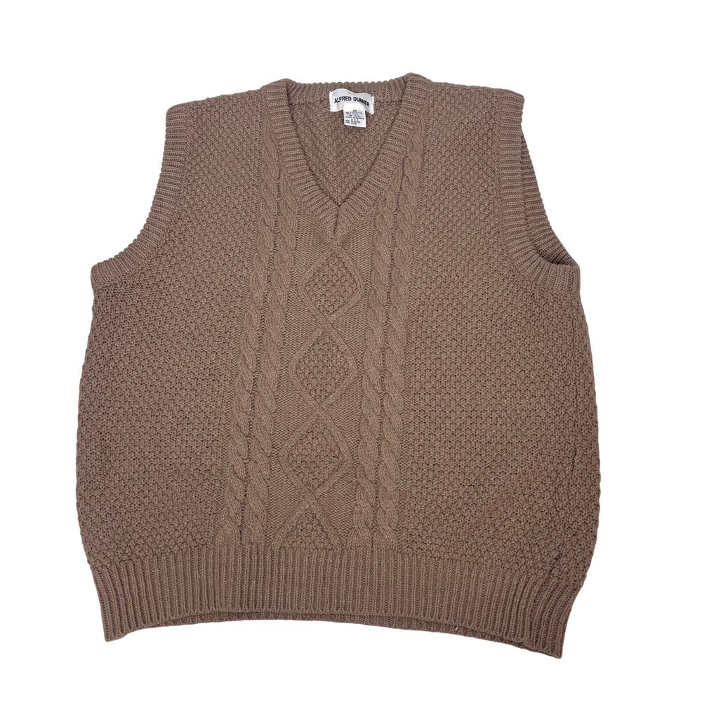 Alfred Dunner Vintage Men’s Cable Knit V Neck Sweater Vest M